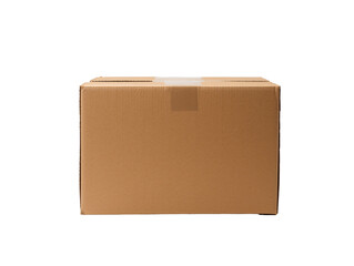 a brown cardboard box on a white background