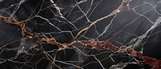 Close-up shot of polished granite with intricate natural veins, ideal for luxurious surface texture visuals,