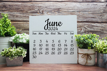 June 2024 monthly calendar for planning and management
