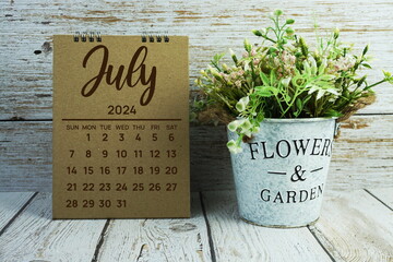 July 2024 monthly calendar for planning and management