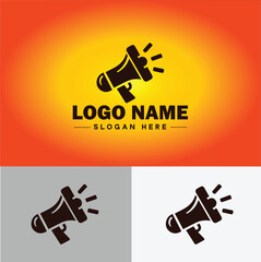 Megaphone icon Seo Business Speaker loudspeaker Voice sound speech horn logo icon editable vector silhouette logo