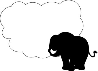 cartoon elephant with thought bubble