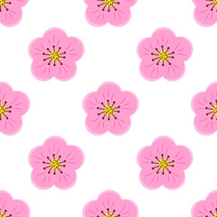 Fototapeta premium Seamless pattern with cherry blossoms, sakura