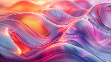 Mesmerizing 3D Abstract: Vibrancy in Fluid Chrome Reflections