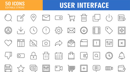 Small User Interface Line Icons Editable Stroke