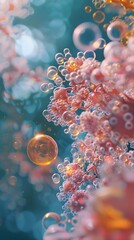 Obraz premium Background of facial cream or cosmetic ingredients from a microscopic perspective.