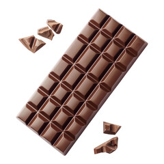 Obraz premium Photo of chocolate bar isolated on transparent background