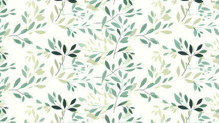 A seamless pattern with hand drawn leaves in a simple and modern style.