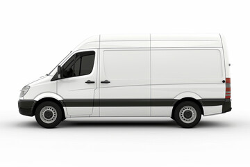 Delivery van side view isolated on a white background
