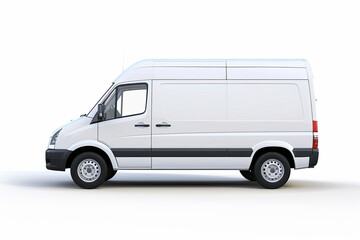 Delivery van side view isolated on a white background
