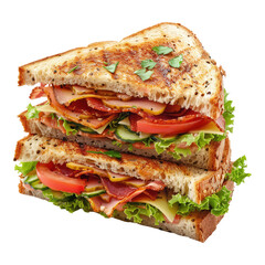 Photo of club sandwich isolated on transparent background