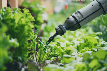 A vegetable greenhouse utilizing high-tech robotic automation technology.

