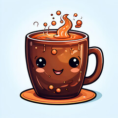 A coffee cup made of coffee isolated on white background