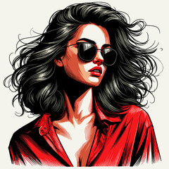 A vector illustration of a beautiful woman