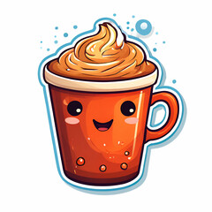 A coffee cup made of coffee isolated on white background