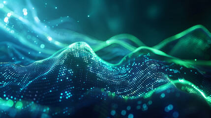 Abstract futuristic wave with moving dots Flow of colored particles and lines,Abstract background with glowing particles, wave lines and bokeh,This design features abstract glowing circle lines set ag