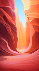 Afternoon Aura, Canyon Edge Glowing in Afternoon Light, Ethereal Beauty Unveiled, Realistic Canyon Landscape. Vector Background