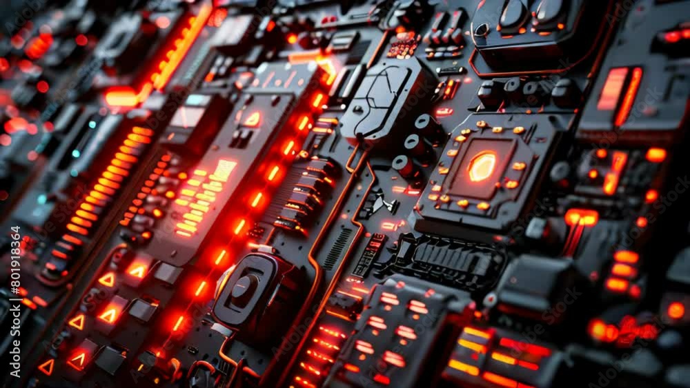Poster a generic abstract high tech computer hardware closeup