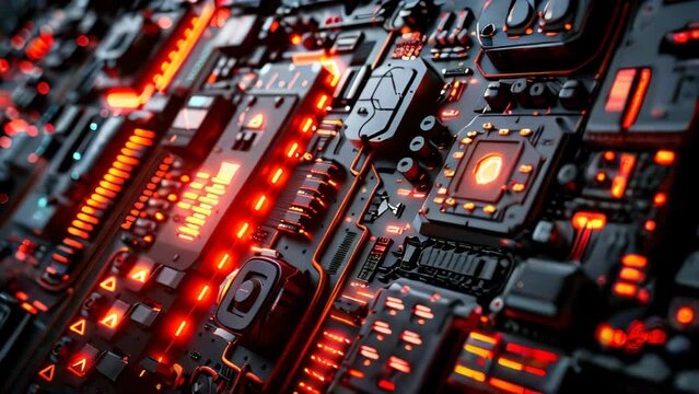 A generic abstract high tech computer hardware closeup