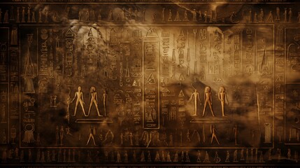 Ancient Egyptian hieroglyphs on ancient background.