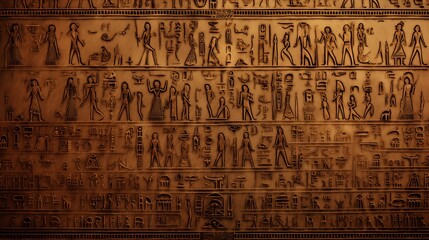 Ancient Egyptian hieroglyphs on ancient background.