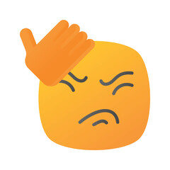 Get this creative icon of frustrated emoji, ready to use vector