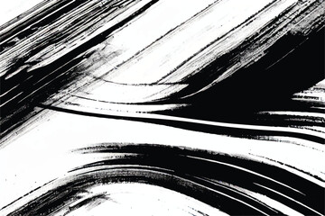 Black and white Grunge Brush Strokes Texture. Black Brush strokes Isolated on White Background.  Ink brush strokes, lines. Grunge backgrounds. 