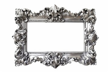 Silver frame isolated on a white background.