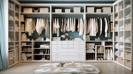 Female wardrobe with clothes in it.