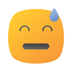 Embarrassed, guilty, worried emoji vector design, isolated on white background