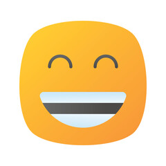 Enthusiastic emoji icon, happy face vector design