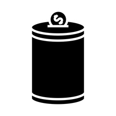 Saving money icon in glyph style. Icons about banking and finance in glyph style