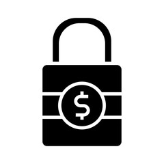 Financial security icon in glyph style. Financial protection icon in glyph style. Icons about banking and finance in glyph style