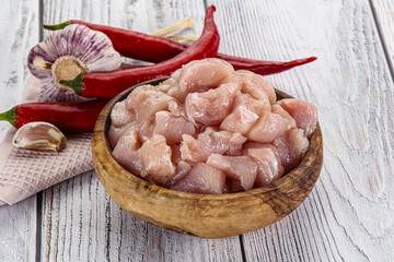 Raw uncooked chicken breast fillet