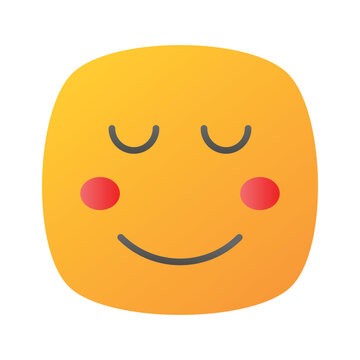 Calm face emoji icon, proud, cool expressions vector design