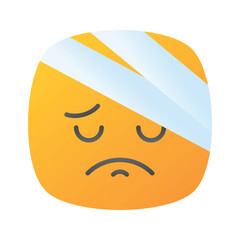 An amazing icon of pain emoji, injured, sad, expressions vector