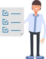 Businessman Character and Check List Document
