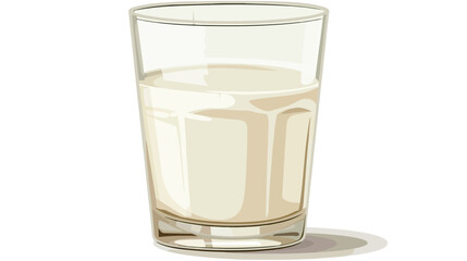 Glass of milk on white background Vector illustration