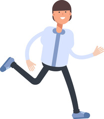 Businessman Character Running
