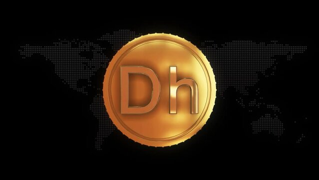 Golden United Arab Emirates dirham Currency symbol golden United Arab Emirates dirham currency sign