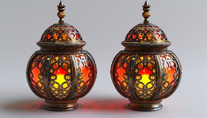 Arabic Lantern Dates on a white isolated background