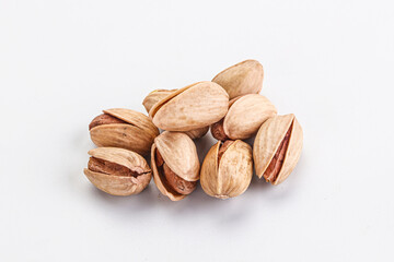 Salted tasty pistachio nuts heap