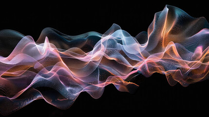 Obraz premium Colorful digital sound waves flowing in dynamic pattern