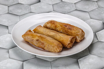 Traditional crispy fried stuffed springroll