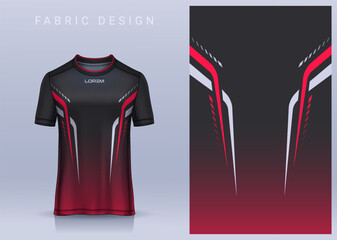 Fabric textile design for Sport t-shirt, Soccer jersey mockup for football club. uniform front view.	