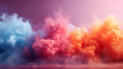 Fototapeta premium Smoke covered from a cloud of powdered candy dust