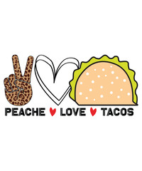 Peace Love Tacos Cinco De Mayo Fiesta Mexican Hippie Women T-Shirt
