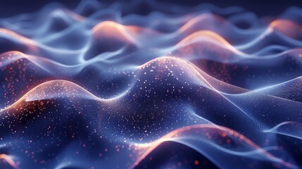 Fototapeta premium Elegant Wavy Background with Glowing Wave Lines Generative AI