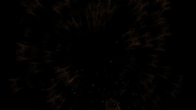 Explosion of matter in space motion, Fiery explosion for compositing into dark backgrounds