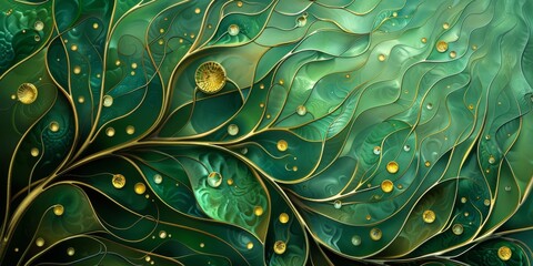 Abstract art deco background, green backdrop texture